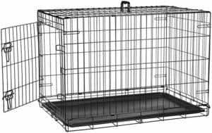 amazon basics single double door folding metal crate