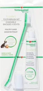 vetoquinol vet solutions enzadent poultry flavored toothbrush kit for dogs and cats